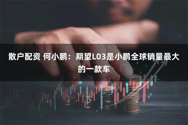 散户配资 何小鹏：期望L03是小鹏全球销量最大的一款车